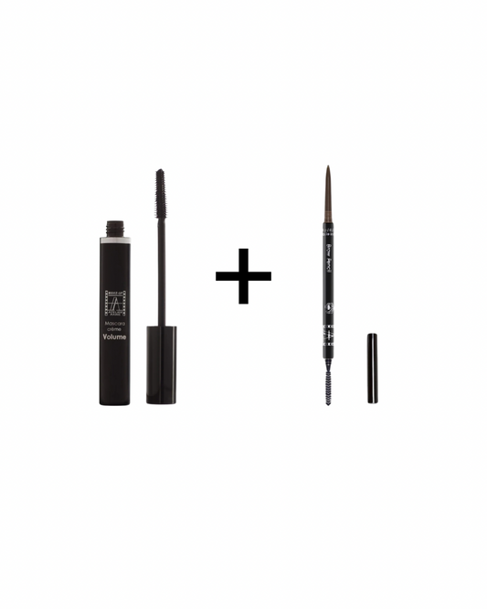 Blakstienų tušas + kreminis antakių pieštukas DOVANA